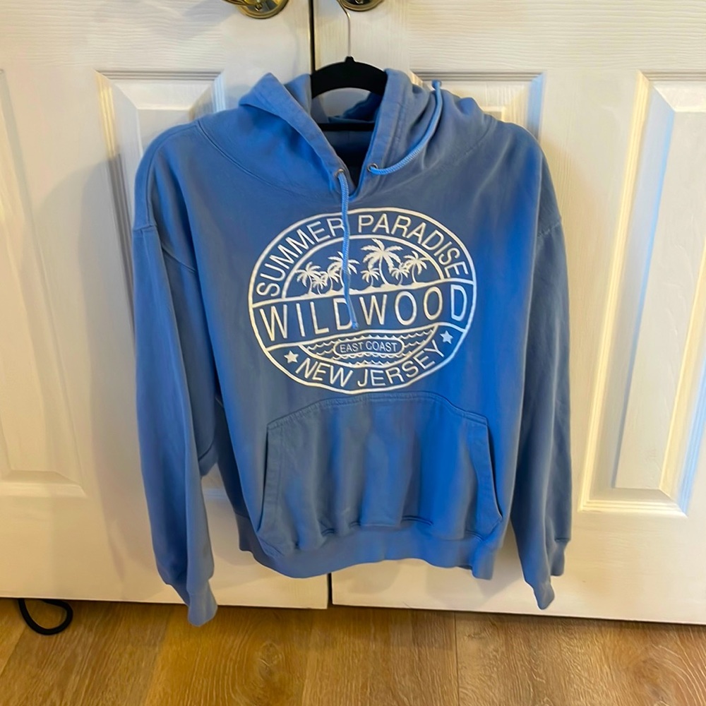 Wildwood Beach Purple Womens Hoodie L